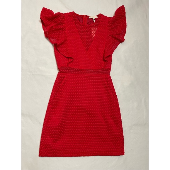 NWT New $440 Maje Red Roucoul Heart Embroidered Dress Size 1 US S - Picture 6 of 15